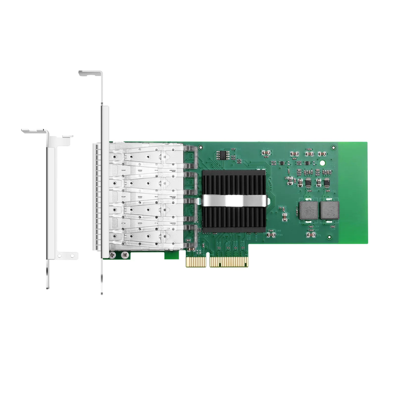 SFPS Intel I350-AM4 Based Ethernet Network Interface Card, 1G Quad-Port SFP, PCIe 2.0 x4, Comparable to Intel I350-F4, Tall&Short Bracket SFPS