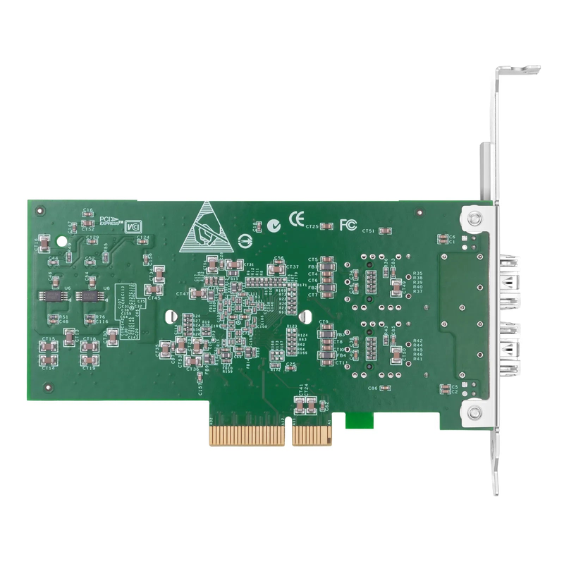 SFPS Intel I350-AM2 Based Ethernet Network Interface Card, 1G Dual-Port SFP, PCIe 2.0 x4, Comparable to Intel I350-F2, Tall&Short Bracket SFPS