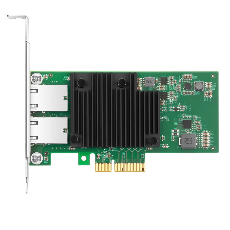 SFPS Intel X550-AT2 Based Ethernet Network Interface Card, 10GBase-T Dual-Port, PCIe 3.0 x 4, Comparable to Intel X550-T2, Full Height&Low Profile SFPS