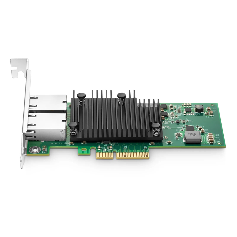 SFPS Intel X550-AT2 Based Ethernet Network Interface Card, 10GBase-T Dual-Port, PCIe 3.0 x 4, Comparable to Intel X550-T2, Full Height&Low Profile SFPS