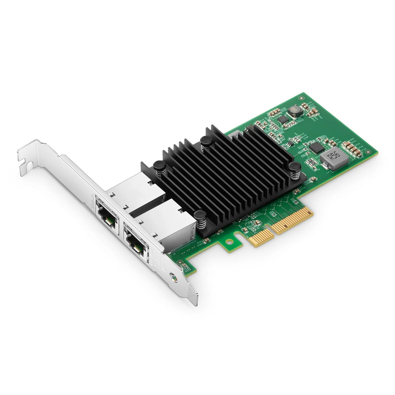 SFPS Intel X550-AT2 Based Ethernet Network Interface Card, 10GBase-T Dual-Port, PCIe 3.0 x 4, Comparable to Intel X550-T2, Full Height&Low Profile SFPS