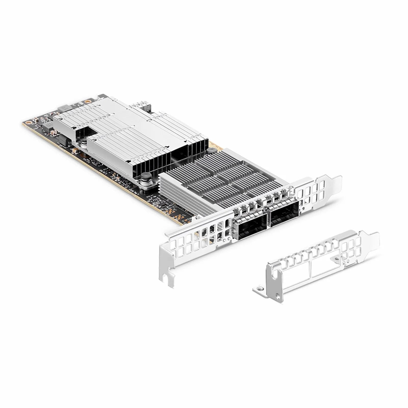 SFPS NVIDIA Mellanox MCX755106AS-HEAT ConnectXA®-7 InfiniBand & Ethernet Adapter Card 200GbE/NDR200, Dual-Port QSFP112, PCIe 5.0 x16, with x16 PCIe Extension Option, Secure Boot, Tall&Short Bracket SFPS