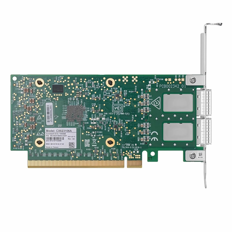 SFPS NVIDIA Mellanox MCX623106AN-CDAT ConnectXA®-6 Dx EN Network Interface Card, 100GbE Dual-Port QSFP56, PCIe4.0 x 16, Tall&Short Bracket SFPS