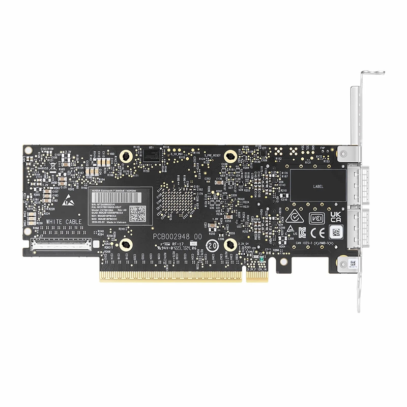 SFPS NVIDIA Mellanox MCX755106AS-HEAT ConnectXA®-7 InfiniBand & Ethernet Adapter Card 200GbE/NDR200, Dual-Port QSFP112, PCIe 5.0 x16, with x16 PCIe Extension Option, Secure Boot, Tall&Short Bracket SFPS