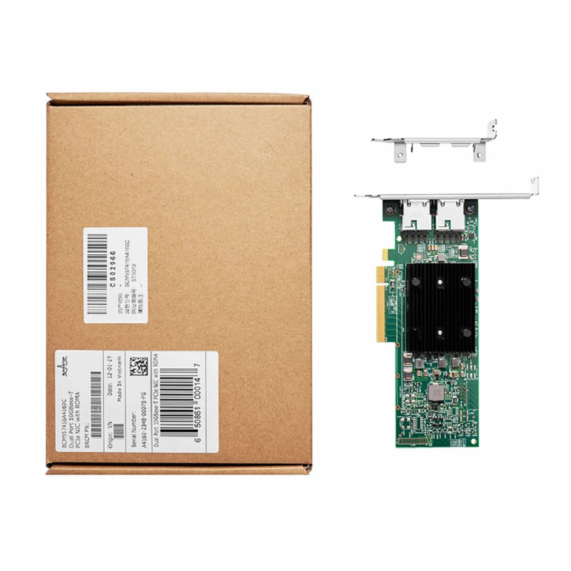SFPS BroadcomA® BCM957416A4160C Ethernet Network Interface Card, P210TP 10GbE Dual-port RJ45, PCIe 3.0 x8, Standard & Low Profile SFPS
