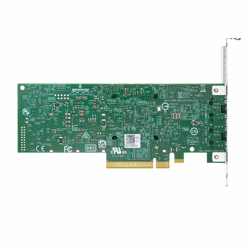 SFPS BroadcomA® BCM957416A4160C Ethernet Network Interface Card, P210TP 10GbE Dual-port RJ45, PCIe 3.0 x8, Standard & Low Profile SFPS