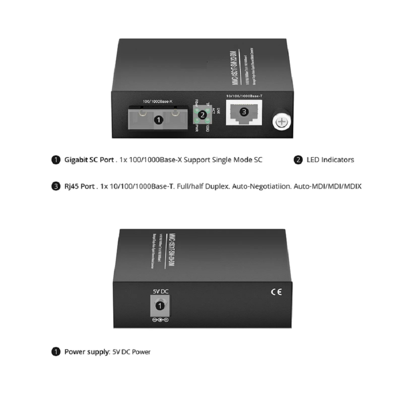 SFPS Managed 1x 10/100/1000Base-T RJ45 to 1x 100/1000Base-X Multimode SC Duplex 850nm 550m Gigabit Ethernet Media Converter, Slide-in Module, British Plug Standard SFPS