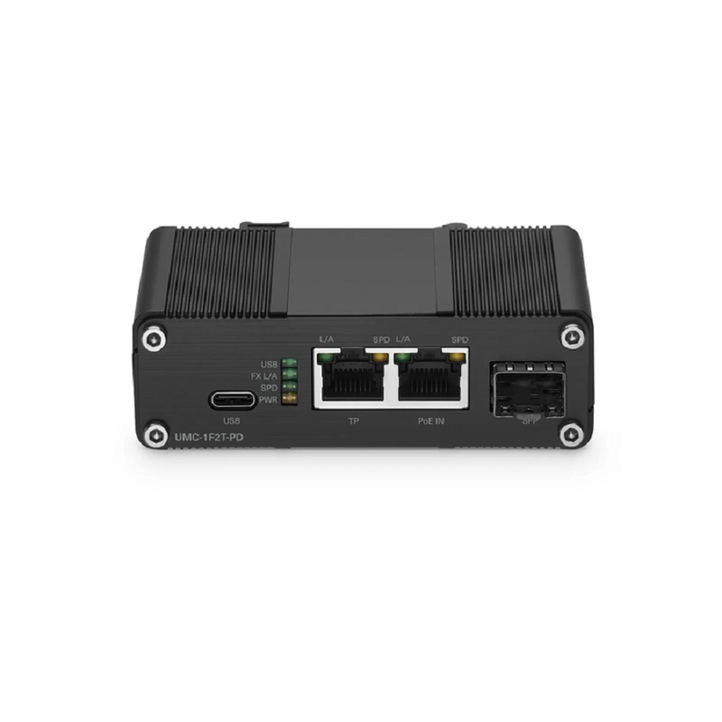 SFPS Unmanaged 4 x 10/100/1000Base-T RJ45 to 1 x 100/1000Base-X SFP Gigabit Ethernet PoE++ with PSE and PD Media Converter SFPS