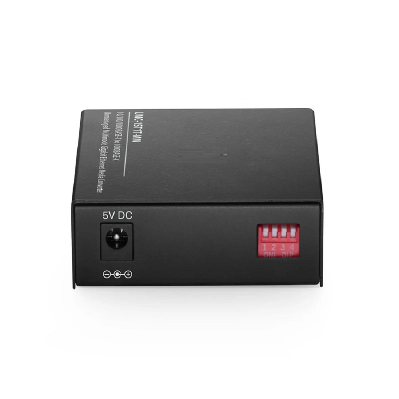 SFPS Unmanaged 1x 10/100/1000Base-T RJ45 to 1x 1000Base-X Multimode ST 850nm 220/550m Gigabit Ethernet Media Converter, American Plug Standard SFPS