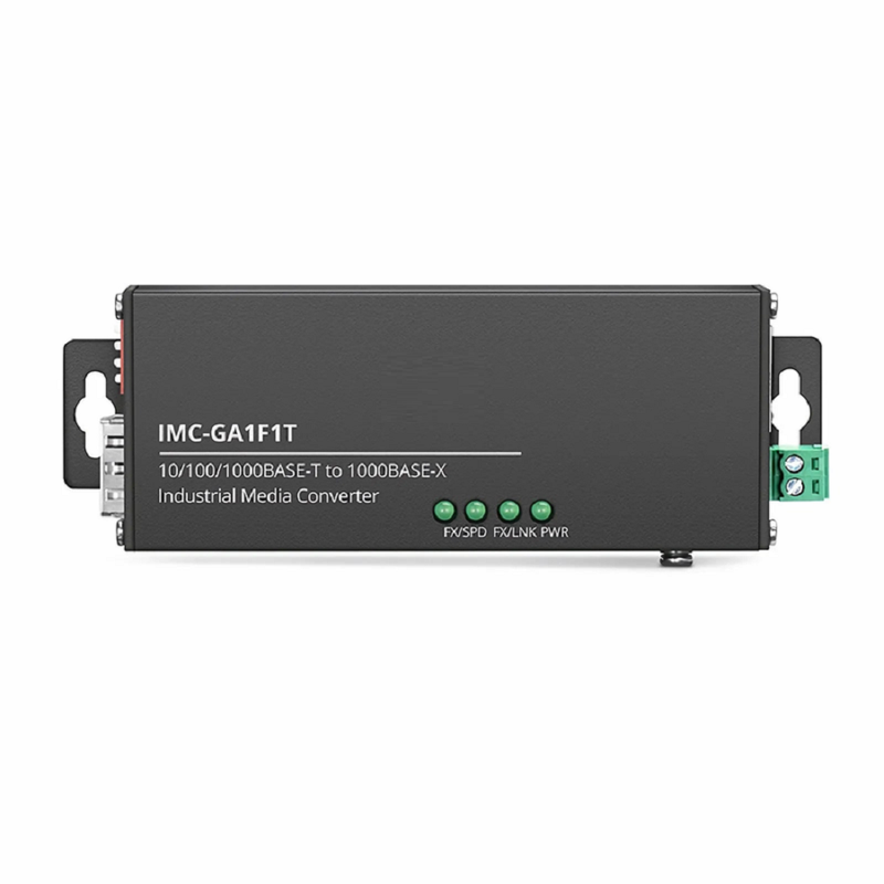 SFPS Mini Industrial Unmanaged 1x 10/100/1000Base-T RJ45 to 1x 1000Base-X SFP Gigabit Ethernet Media Converter, British Plug Standard SFPS