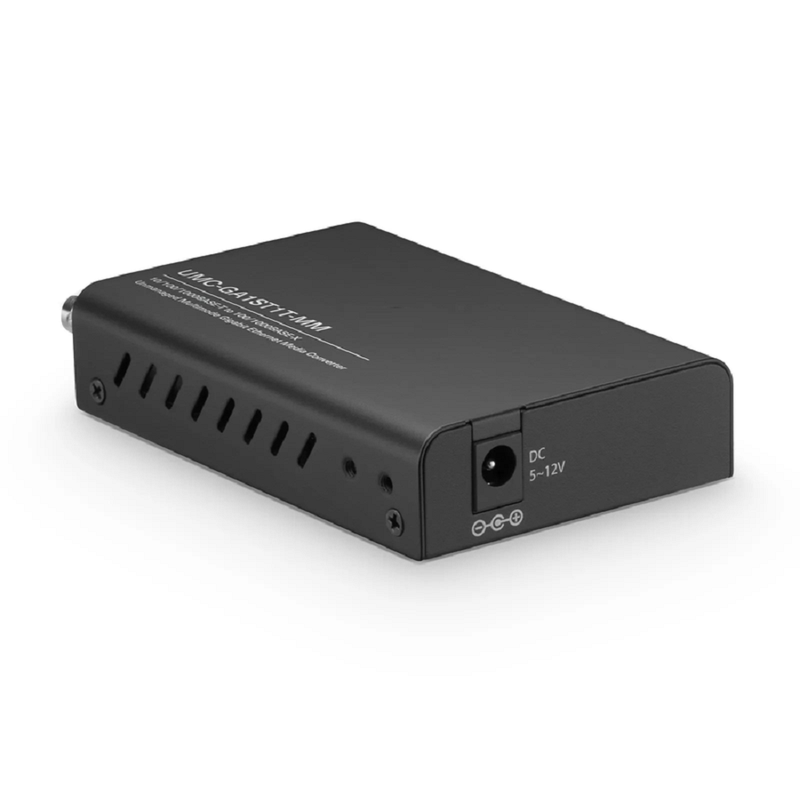 SFPS Mini Unmanaged 1x 10/100/1000Base-T RJ45 to 1x 100/1000Base-X Multimode ST 850nm 220/550m Gigabit Ethernet Media Converter, American Plug Standard SFPS