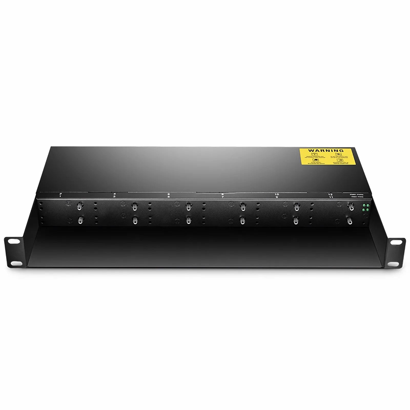SFPS 12 10/100M and 10/100/1000M Mini Media Converter Chassis, 1U Rack Mount, Dual Power AC 220V SFPS