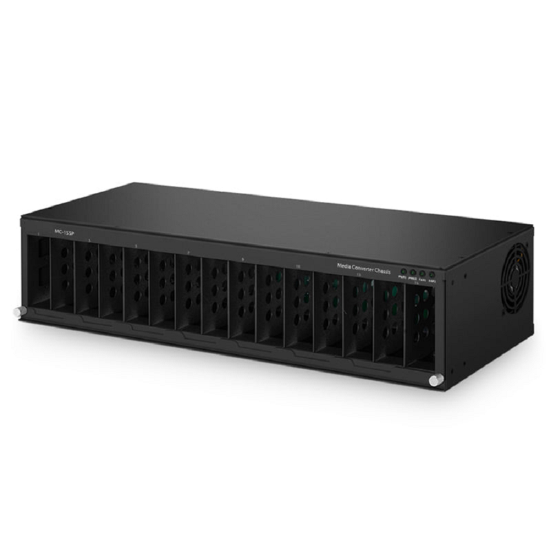 SFPS 15 Slots Media Converter Chassis, 19'' Rack Mount, Single Power AC 100~240V SFPS