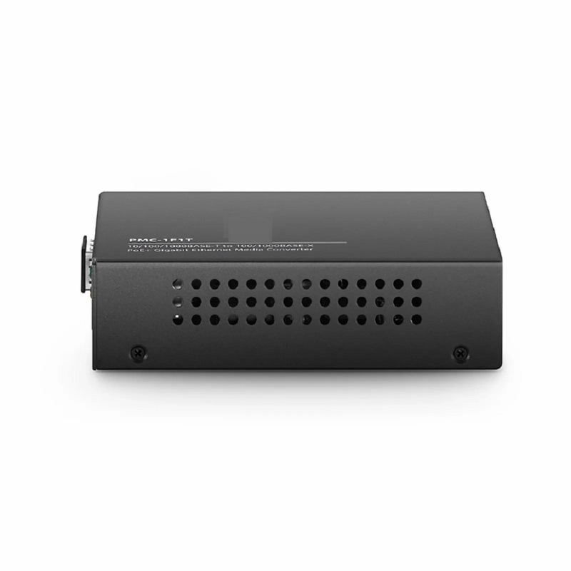 SFPS Unmanaged 1x 10/100/1000Base-T RJ45 to 1x 100/1000Base-X SFP Gigabit Ethernet PoE+ Media Converter, American Plug Standard SFPS