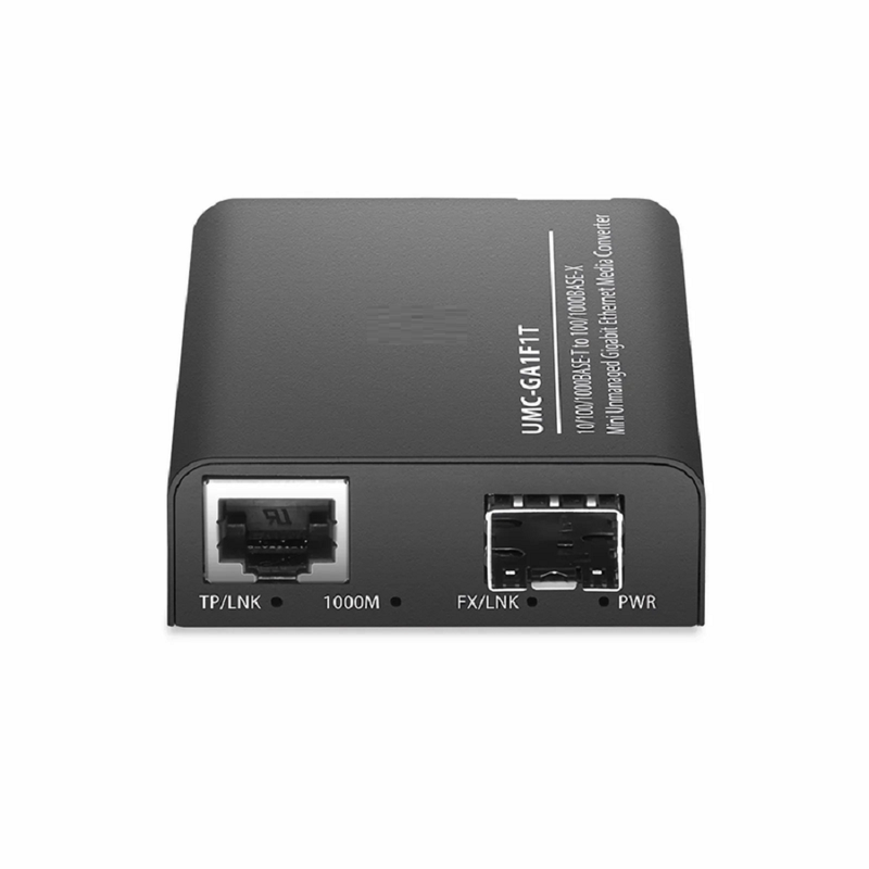 SFPS Mini Unmanaged 1x 10/100/1000Base-T RJ45 to 1x 1000Base-X SFP Gigabit Ethernet Media Converter, American Plug Standard SFPS