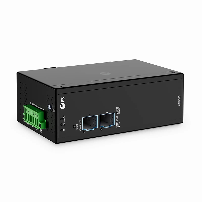 SFPS Industrial Managed 2x 100M/1G/2.5G/10GBase-X SFP+ 10Gigabit Fiber Media Converter SFPS