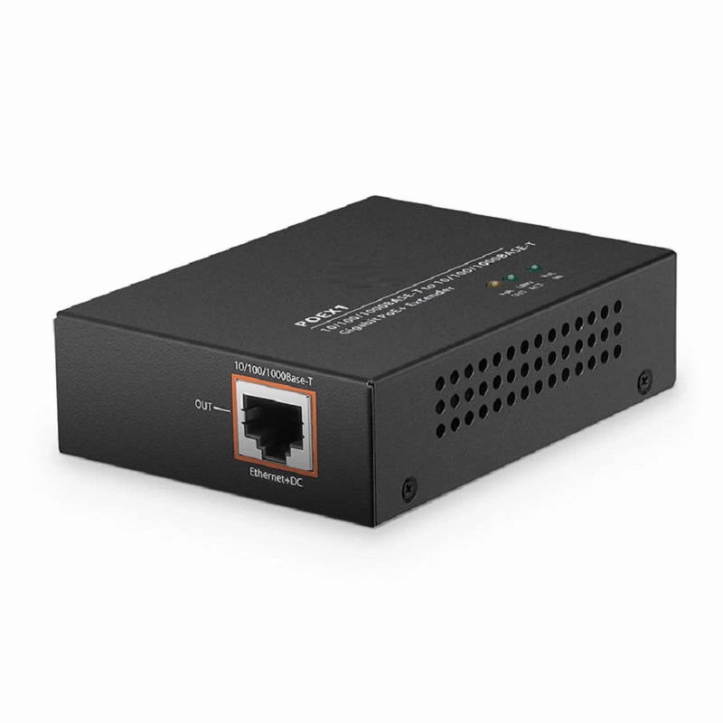 SFPS 2 Ports 10/100/1000M Gigabit PoE+ Extender, 1 in 1 out, Din-rail/Wall mountable, IEEE 802.3at/802.3af, 0 to 50A°C SFPS