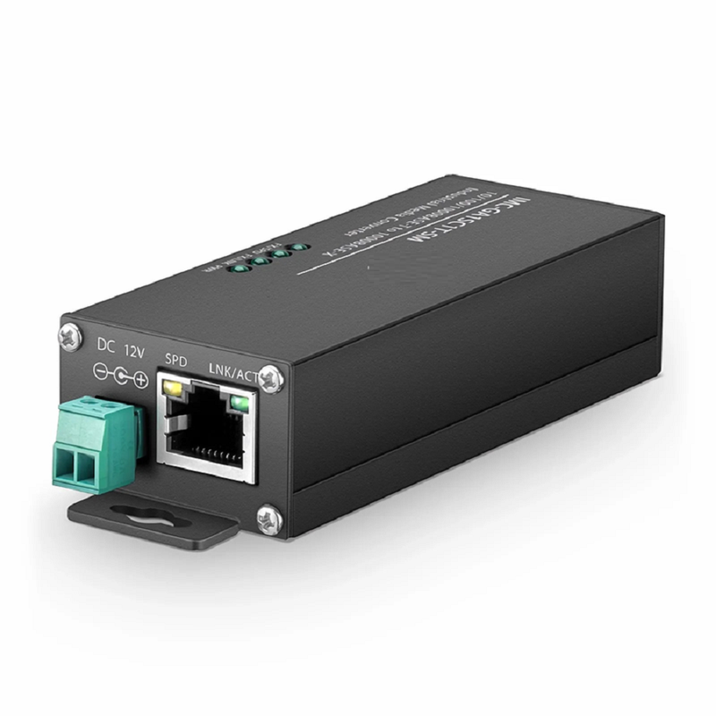 SFPS Mini Industrial Unmanaged 1x 10/100/1000Base-T RJ45 to 1x 1000Base-X Single Mode SC 1310nm 20km Gigabit Ethernet Media Converter, American Plug Standard SFPS