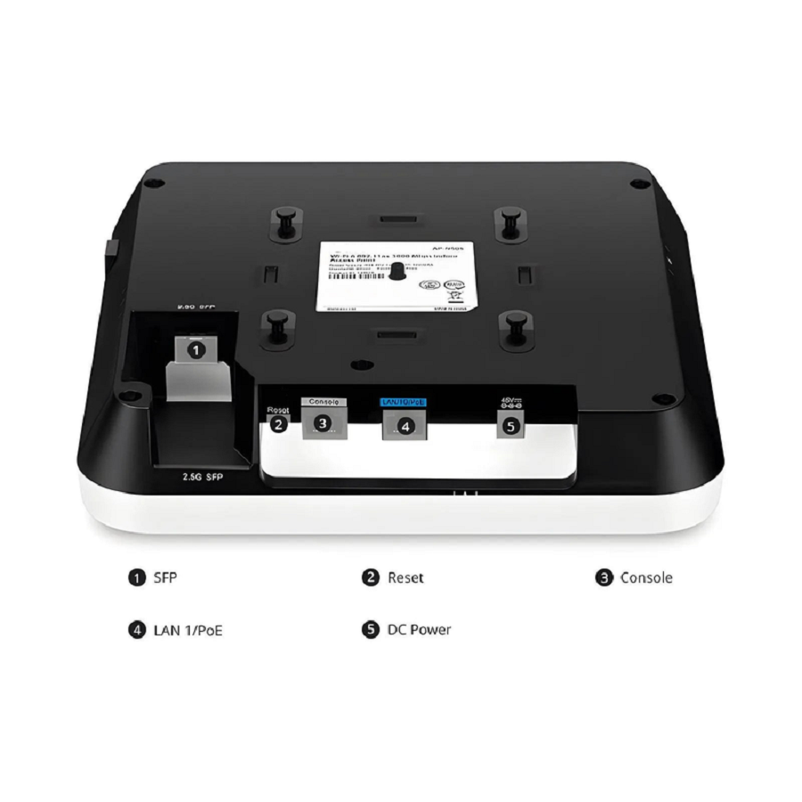 SFPS AP-N505, Cloud Managed Wi-Fi 6 802.11ax 3000 Mbps Indoor Access Point, Seamless Roaming & 2 A 2 MU-MIMO Dual Radios, Manageable via Airware, Controller or Standalone (Without PoE Injector) SFPS