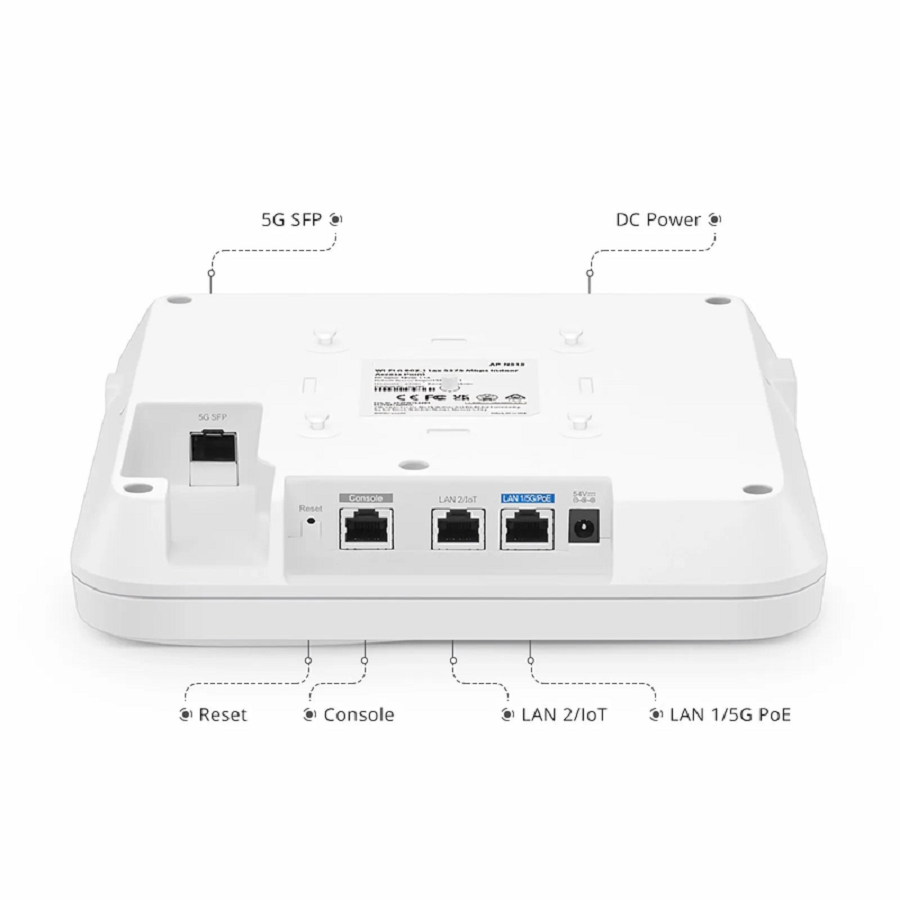 SFPS AP-N515, Cloud Managed Wi-Fi 6 802.11ax 5375 Mbps Indoor Access Point, Seamless Roaming & 4 A 4 MU-MIMO Dual Radios, Manageable via Airware, Controller or Standalone (Without PoE Injector) SFPS