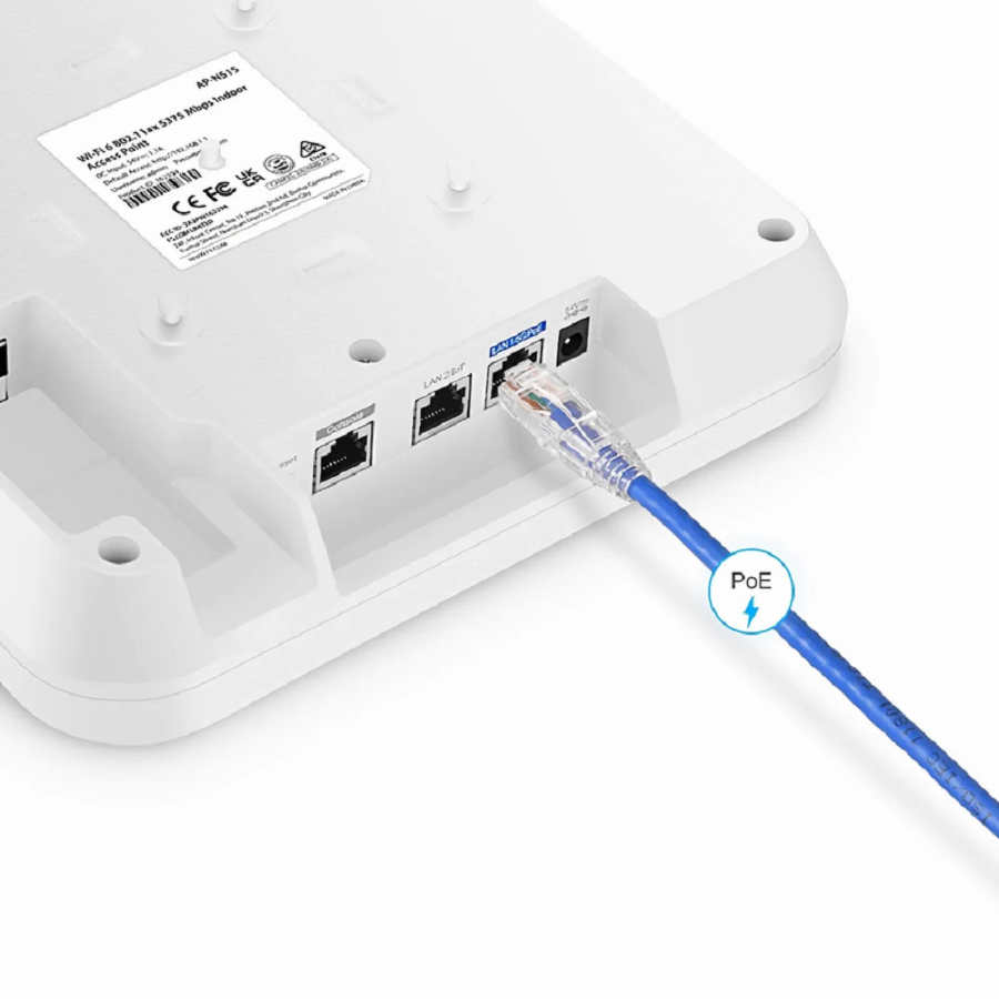 SFPS AP-N515, Cloud Managed Wi-Fi 6 802.11ax 5375 Mbps Indoor Access Point, Seamless Roaming & 4 A 4 MU-MIMO Dual Radios, Manageable via Airware, Controller or Standalone (Without PoE Injector) SFPS