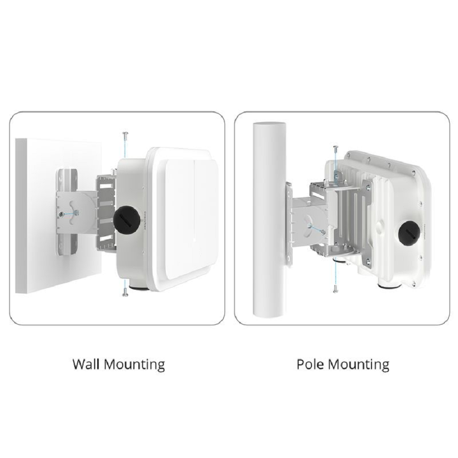 SFPS AP-T567, Cloud Managed Wi-Fi 6 802.11ax 2400 Mbps Outdoor Access Point, Seamless Roaming & 2 x 2 MU-MIMO Dual Radios, Built-in Directional Antenna, Manageable via Airware, Controller or Standalone (Without PoE Injector) SFPS