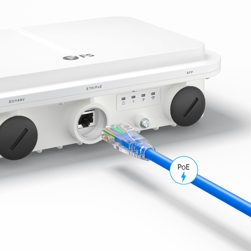 SFPS AP-T565, Cloud Managed Wi-Fi 6 802.11ax 2400 Mbps Outdoor Access Point, Seamless Roaming & 2 x 2 MU-MIMO Dual Radios, Built-in Omni-Directional Antenna, Manageable via Airware, Controller or Standalone (Without PoE Injector) SFPS