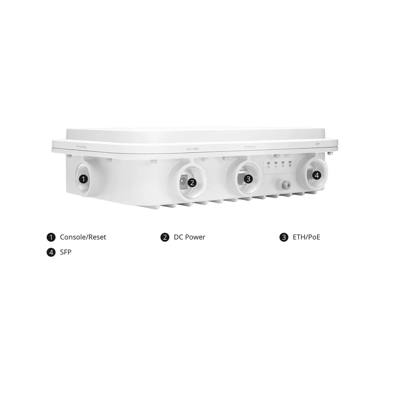 SFPS AP-T567, Cloud Managed Wi-Fi 6 802.11ax 2400 Mbps Outdoor Access Point, Seamless Roaming & 2 x 2 MU-MIMO Dual Radios, Built-in Directional Antenna, Manageable via Airware, Controller or Standalone (Without PoE Injector) SFPS