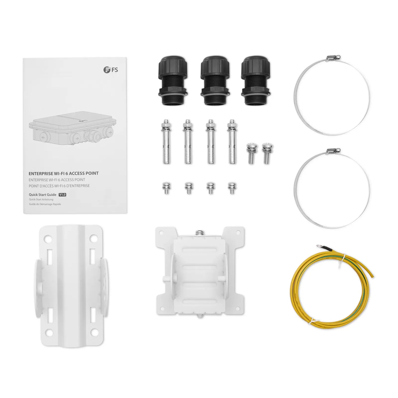 SFPS AP-T567, Cloud Managed Wi-Fi 6 802.11ax 2400 Mbps Outdoor Access Point, Seamless Roaming & 2 x 2 MU-MIMO Dual Radios, Built-in Directional Antenna, Manageable via Airware, Controller or Standalone (Without PoE Injector) SFPS