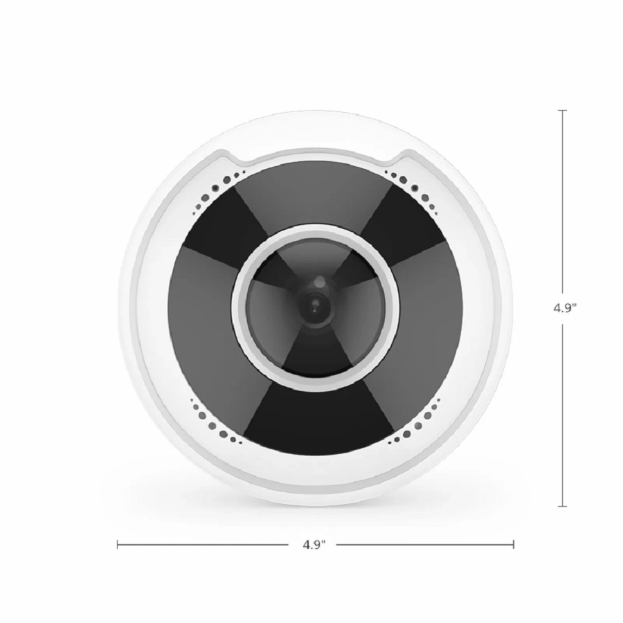SFPS IPC301-5M-F Fisheye Camera, Fixed 5MP with Build-in Mic, 33ft Night Vision, IP66 & IK10 360A° Panoramic PoE Network Camera with 1.4mm Lens SFPS