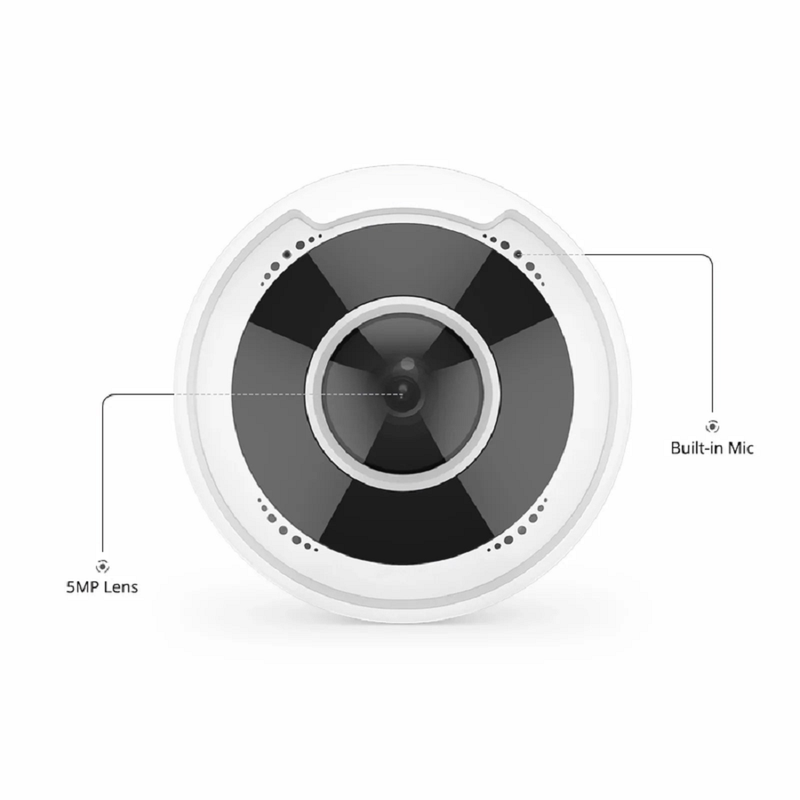 SFPS IPC301-5M-F Fisheye Camera, Fixed 5MP with Build-in Mic, 33ft Night Vision, IP66 & IK10 360A° Panoramic PoE Network Camera with 1.4mm Lens SFPS