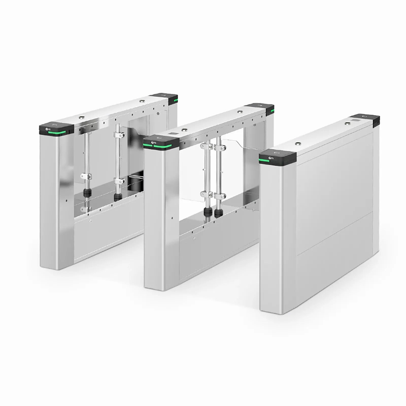 SFPS SWB950-L, Swing Barrier (Left Pedestal), 10mm PMMA/Stainless Steel Pipe, 650mm to 1050mm Lane Width, Support QR Code and IC Card SFPS