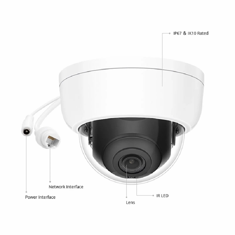 SFPS IPC101-5M-D, Super HD 5MP Dome Network Camera, 98ft Night Vision, IP67 & IK10 Vandal Resistant, PoE Network Camera with Fixed 2.8mm Lens SFPS