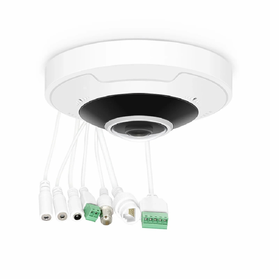 SFPS IPC701-12M-F, Ultra HD 12MP Fisheye Dome Network Camera with Build-in Mic, IP67 & IK10 360A° Panoramic PoE Network Camera with Fixed 1.8mm Lens SFPS