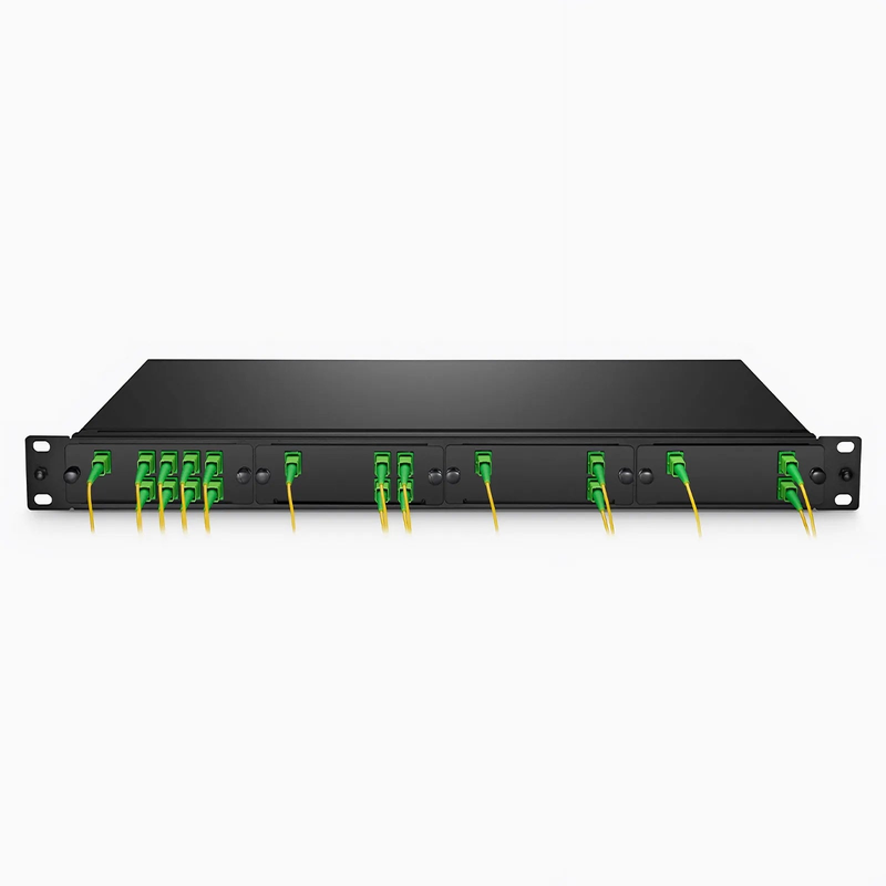 SFPS 1 x 4 PLC Fiber Splitter, Standard FHDA Cassette SC/APC, Singlemode, for Optical LAN SFPS