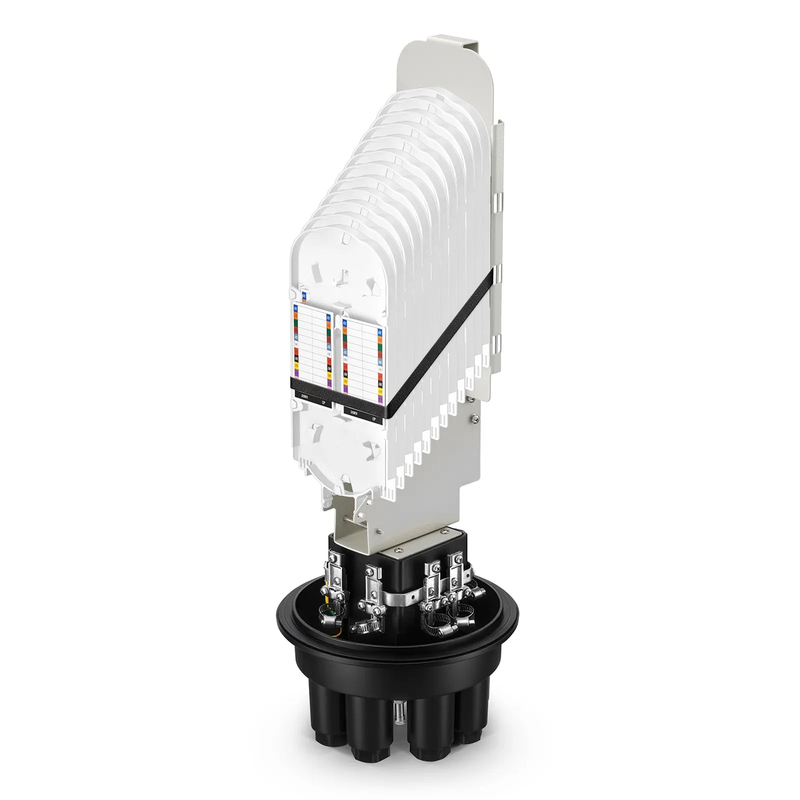 SFPS 288 Fibers 1In-6Out Dome Fiber Optic Splice Closure, Mechanical Seal, with 1 Pre-installed Fusion Splice Tray SFPS