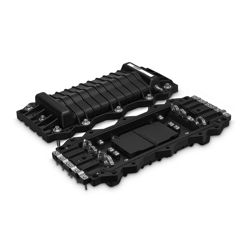 SFPS 144 Fibers 4In-4Out In-Line Fiber Optic Splice Closure, Mechanical Seal, with 1 Pre-installed Fusion Splice Tray SFPS