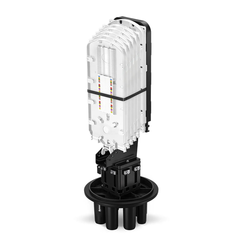 SFPS 288 Fibers 1In-6Out Dome Fiber Optic Splice Closure, Heat Shrink Seal, with 1 Pre-installed Fusion Splice Tray SFPS