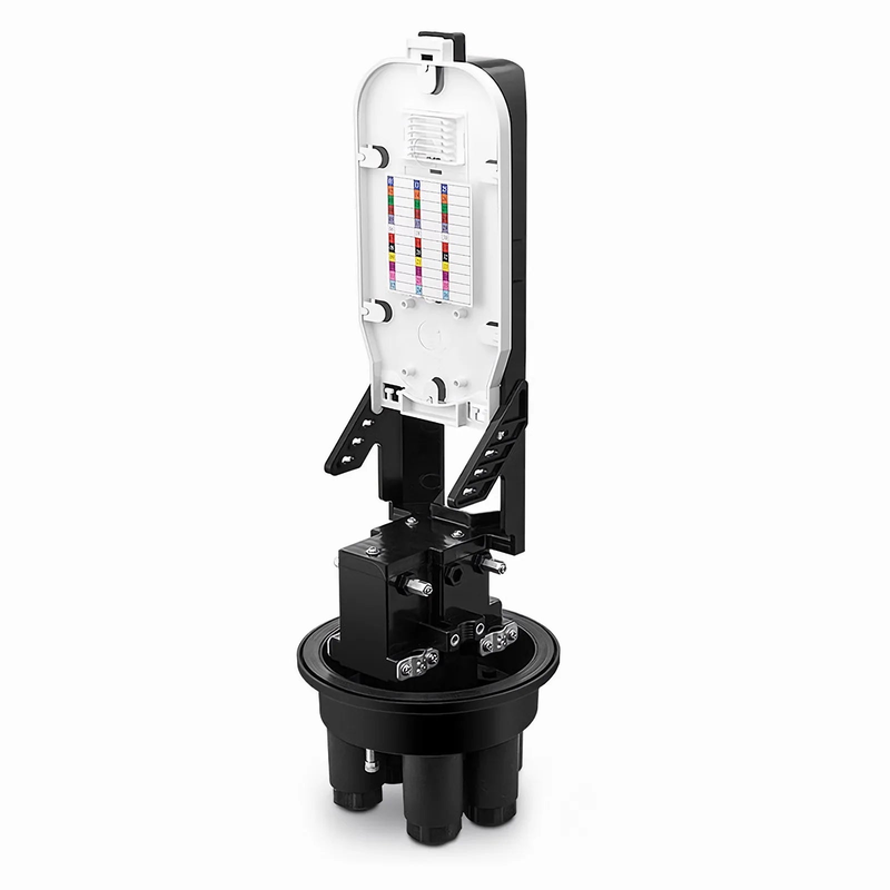 SFPS 144 Fibers 2In-4Out Dome Fiber Optic Splice Closure, Mechanical Seal, with 1 Pre-installed Fusion Splice Tray SFPS
