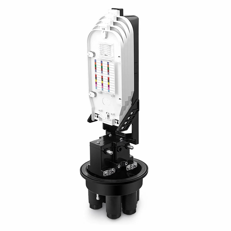 SFPS 144 Fibers 2In-4Out Dome Fiber Optic Splice Closure, Mechanical Seal, with 1 Pre-installed Fusion Splice Tray SFPS