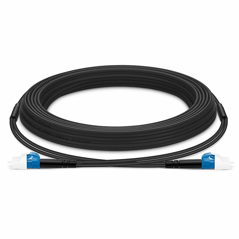 SFPS 30m (98ft) Industrial Armored Fiber Patch Cable, LC UPC to LC UPC, Duplex, 2 Fibers, Single Mode (OS2), TPU SFPS