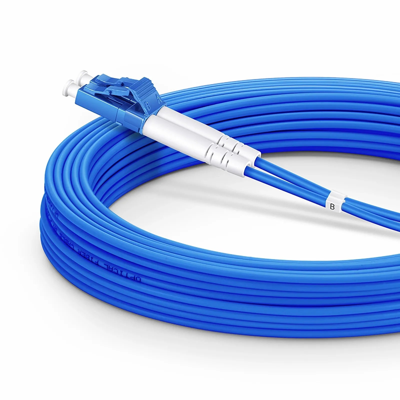 SFPS 10m (33ft) Armored Fiber Patch Cable, 2 Fibers, LC UPC Duplex to LC UPC Duplex, Single Mode (OS2), Riser (OFCR), 3.0mm, Blue SFPS
