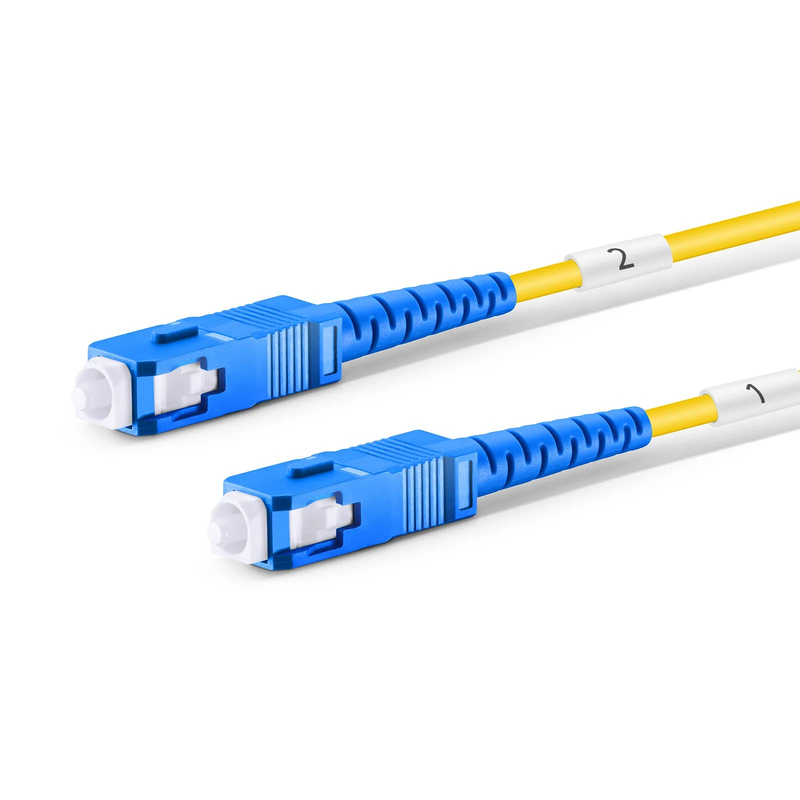 SFPS 150m (492ft) Hybrid Fiber and Power Cable, Indoor, Plenum (OFNP), Single Mode (OS2), 2 Fibers, Tight-Buffered, LC UPC Simplex to SC UPC Simplex, 2 Conductors 17AWG SFPS