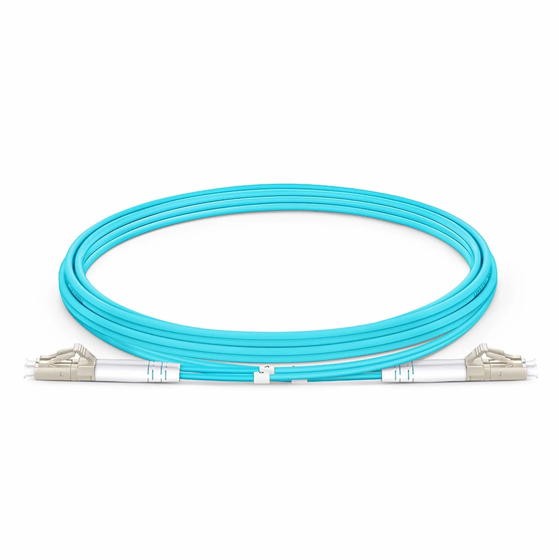 SFPS 2m (7ft) Armored Fiber Patch Cable, 2 Fibers, LC UPC Duplex to LC UPC Duplex, Multimode (OM4), Riser (OFCR), 3.0mm, Aqua SFPS