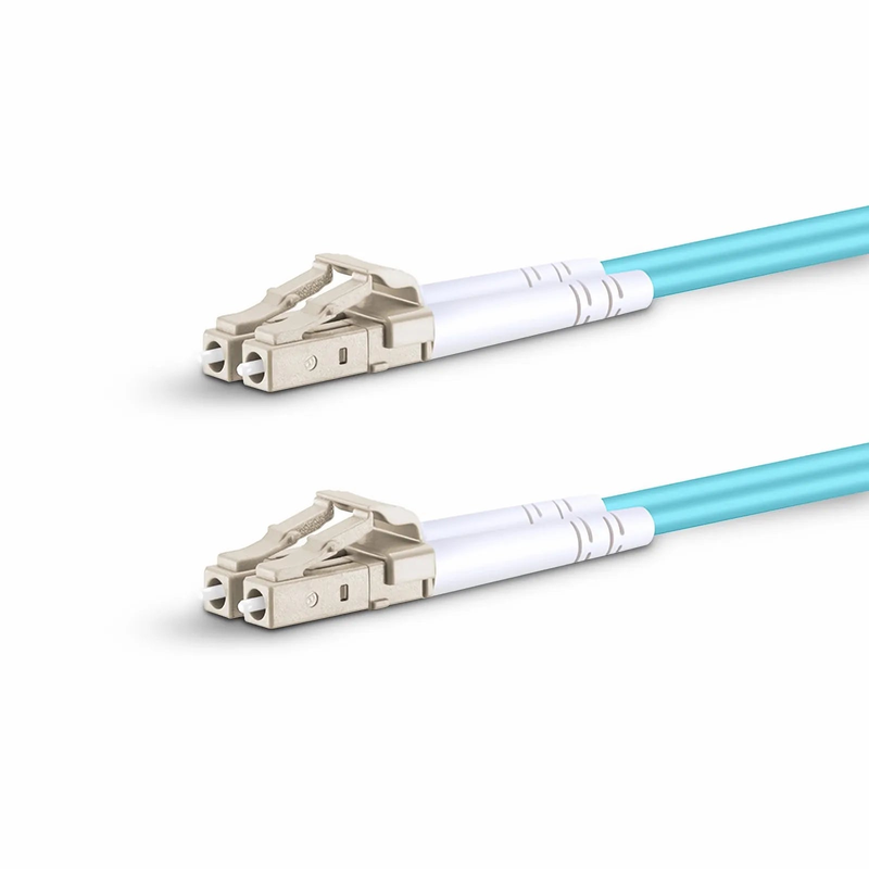 SFPS 1m (3ft) Armored Fiber Patch Cable, 2 Fibers, LC UPC Duplex to LC UPC Duplex, Multimode (OM4), Riser (OFCR), 3.0mm, Aqua SFPS