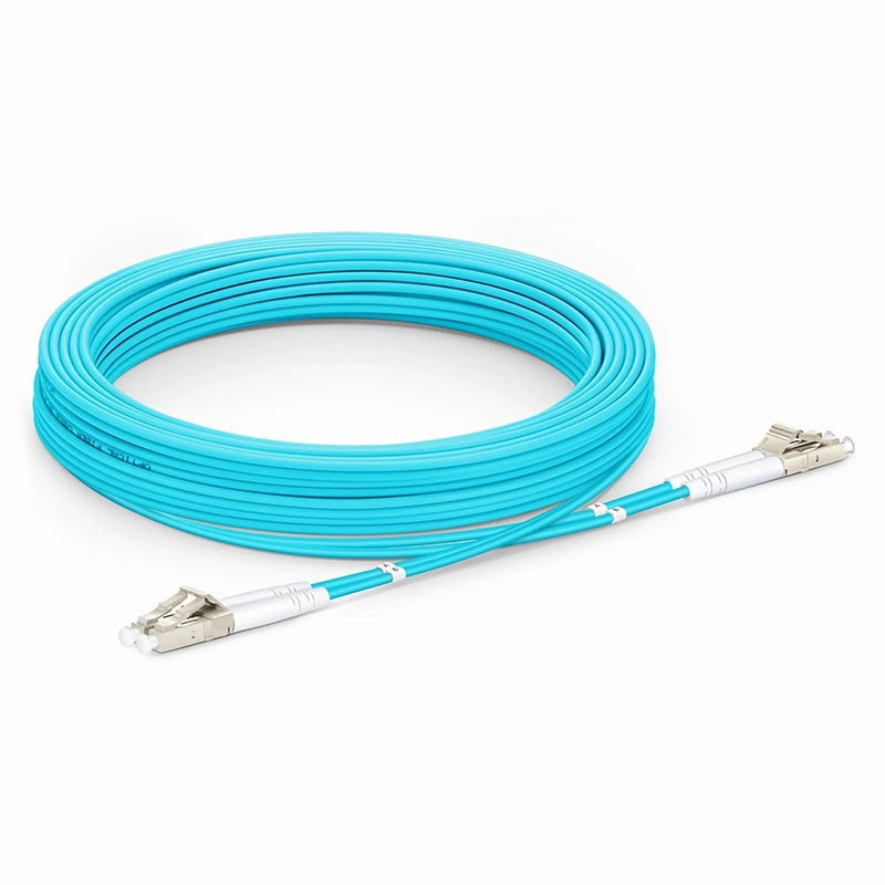 SFPS 20m (66ft) Armored Fiber Patch Cable, 2 Fibers, LC UPC Duplex to LC UPC Duplex, Multimode (OM4), Riser (OFCR), 3.0mm, Aqua SFPS