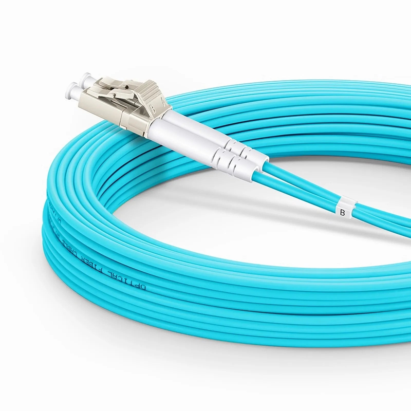 SFPS 20m (66ft) Armored Fiber Patch Cable, 2 Fibers, LC UPC Duplex to LC UPC Duplex, Multimode (OM4), Riser (OFCR), 3.0mm, Aqua SFPS