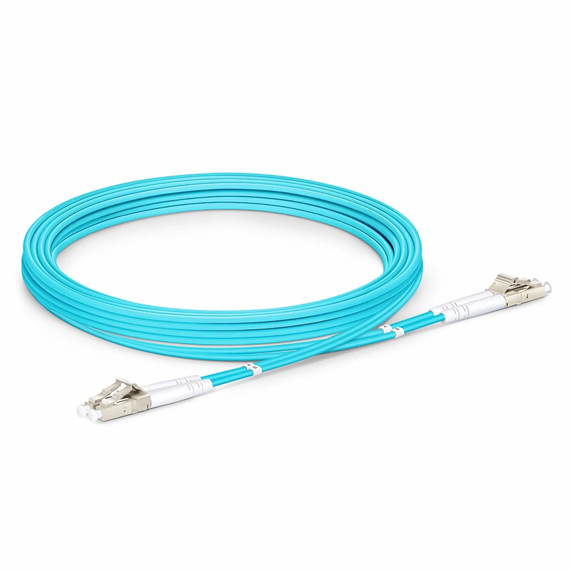 SFPS 3m (10ft) Armored Fiber Patch Cable, 2 Fibers, LC UPC Duplex to LC UPC Duplex, Multimode (OM4), Riser (OFCR), 3.0mm, Aqua SFPS