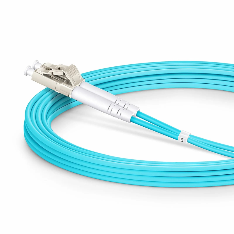 SFPS 3m (10ft) Armored Fiber Patch Cable, 2 Fibers, LC UPC Duplex to LC UPC Duplex, Multimode (OM4), Riser (OFCR), 3.0mm, Aqua SFPS