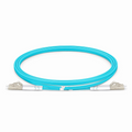SFPS 1m (3ft) Armored Fiber Patch Cable, 2 Fibers, LC UPC Duplex to LC UPC Duplex, Multimode (OM4), Riser (OFCR), 3.0mm, Aqua SFPS